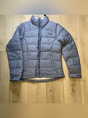 The North Face Heathered Gray Blue‎ Puffer Jacket Small Down Coat